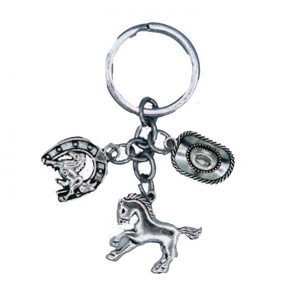 Horse lover's western flair charm keychain